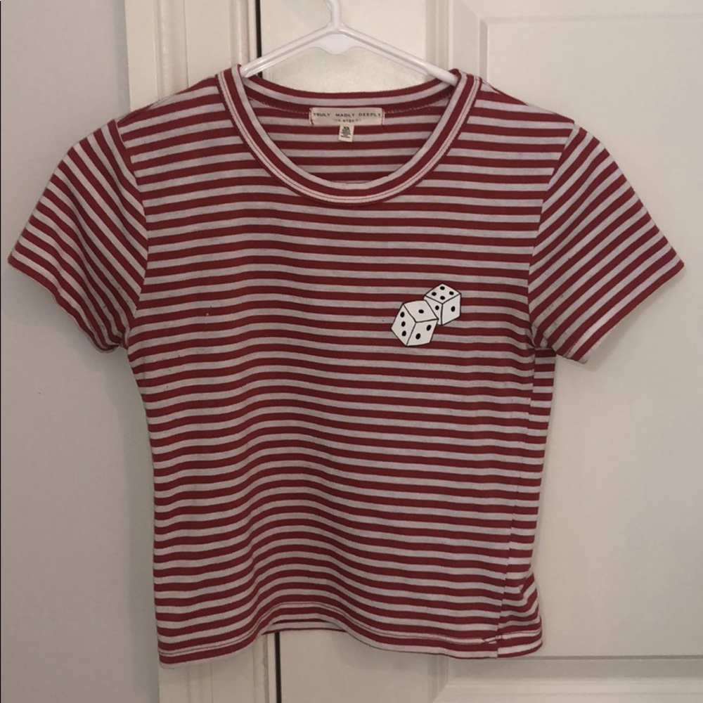 Striped Dice Crop Top